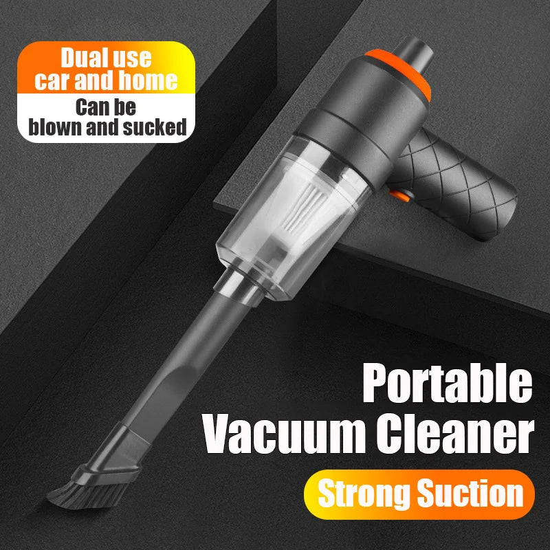 Portable Wireless Car Vacuum Cleaner with 6000Pa Suction Power - Handheld Mini Dust Blower for Home and Vehicle Cleaning